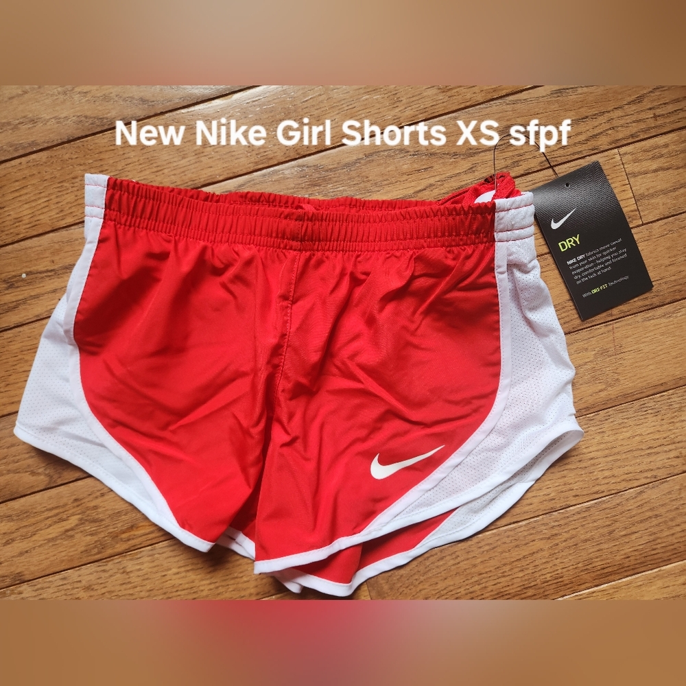 Nike Girl Red and White Dry Shorts